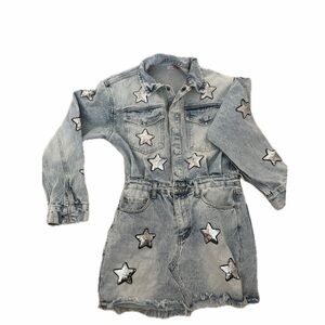 Buddy Love Star Appliqué Denim Jacket Dress